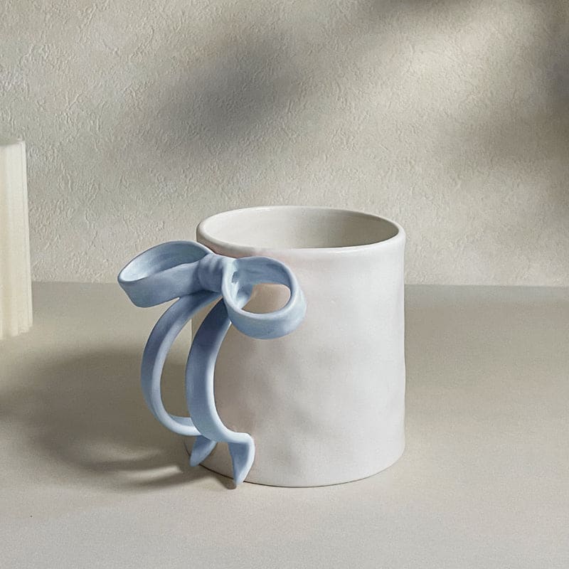 Pink Bow Mug - Lovesickdoe Blue