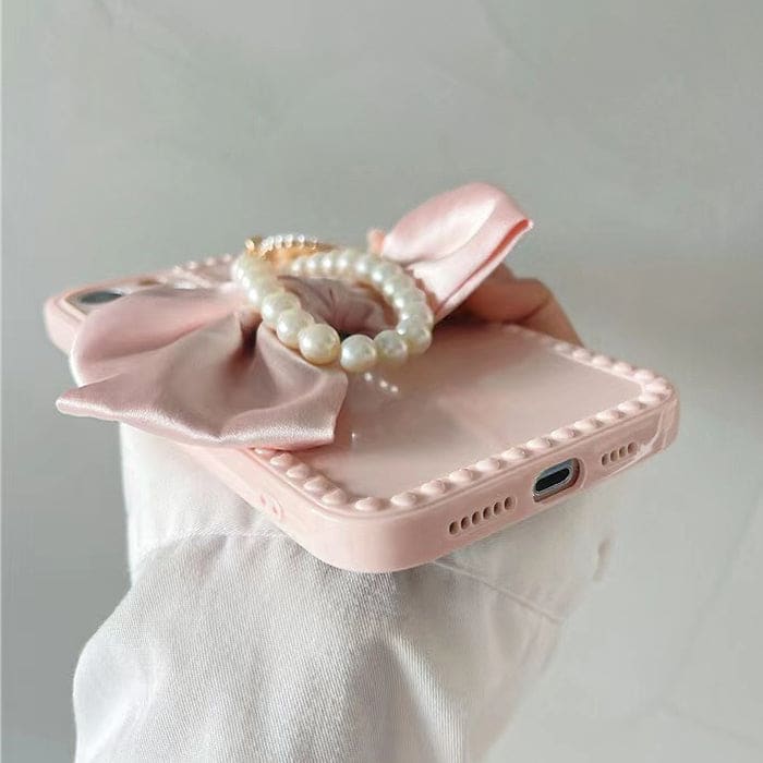 Pink Bow Pearl Phone Case - IPhone Case