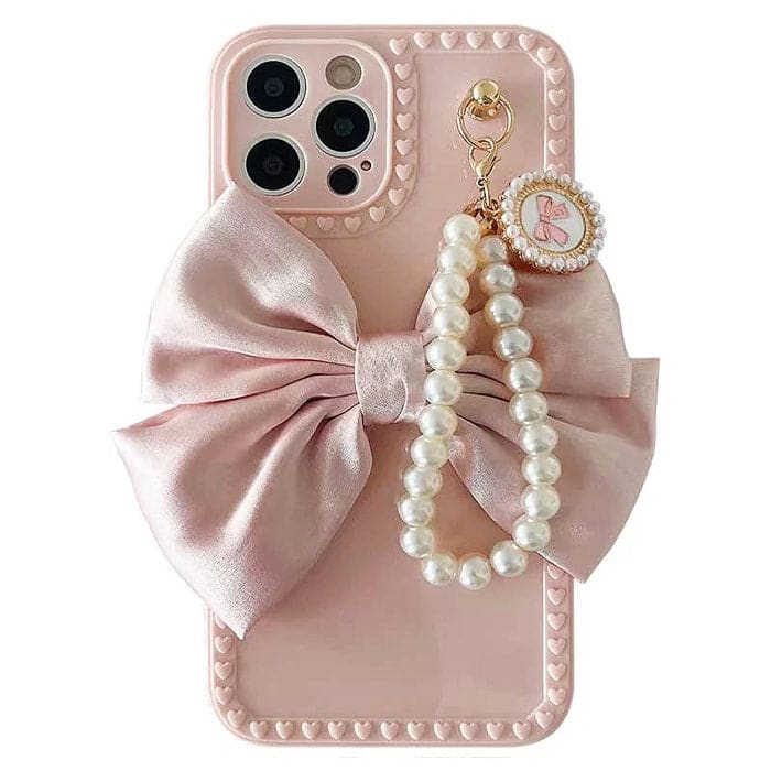 Pink Bow Pearl Phone Case - iPhone 7 / Pink - IPhone Case