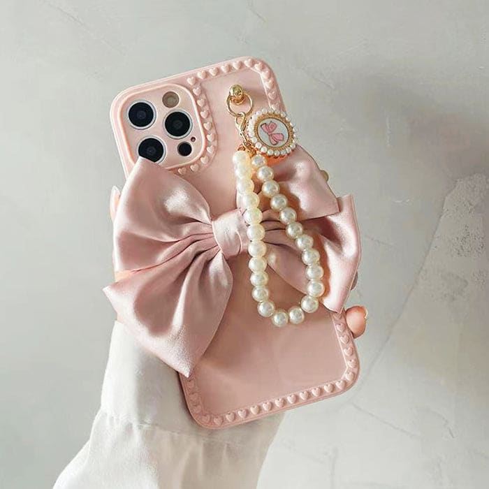 Pink Bow Pearl Phone Case - IPhone Case