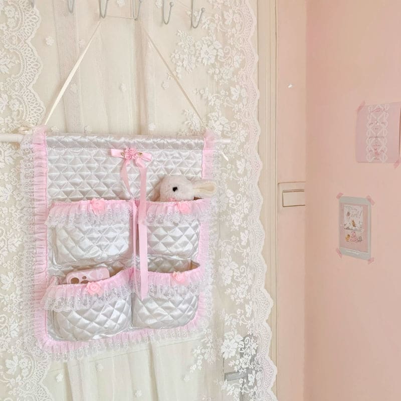Pink Bow Storage Hanging Bag - Heartzcore MK Kawaii Store