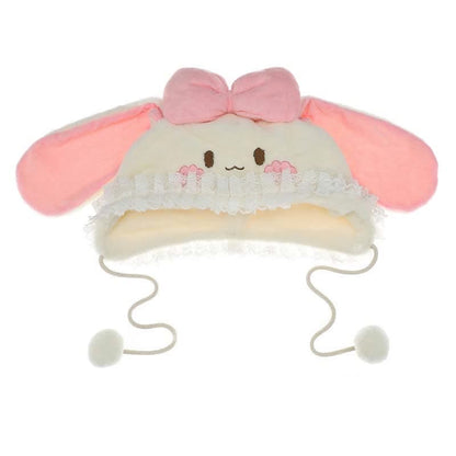 Pink Bowknot Decor Lolita Bunny Ears Plush Hat