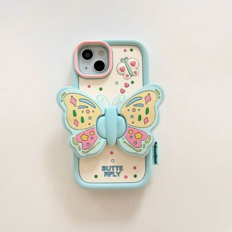 Pink Butterfly Phone Case - iPhone 11 / Blue - IPhone Case