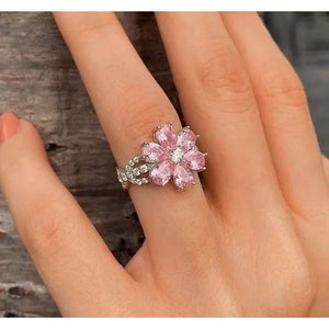 Kawaii Aesthetic Y2K Cute Fairy Pink Cherry Blossom Ring MK Kawaii Store