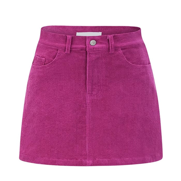 Pink Corduroy Short Skirt - S / Pink - Skirt