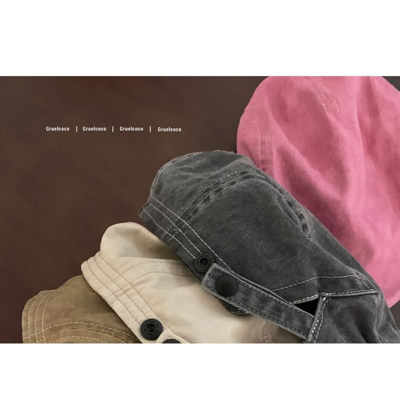 Pink Cotton Flat Cap