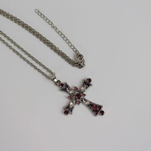 Pink Diamond Cross Necklace - Diamond cross necklace