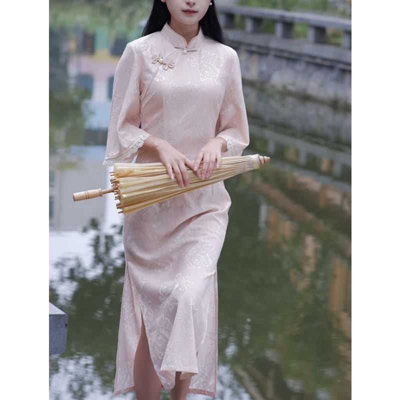 Pink Elegant Cheongsam - Female Hanfu