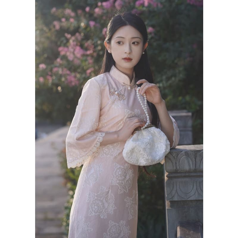 Pink Elegant Cheongsam - Female Hanfu