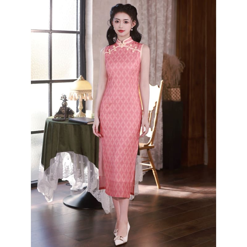 Pink Elegant Cheongsam - Female Hanfu