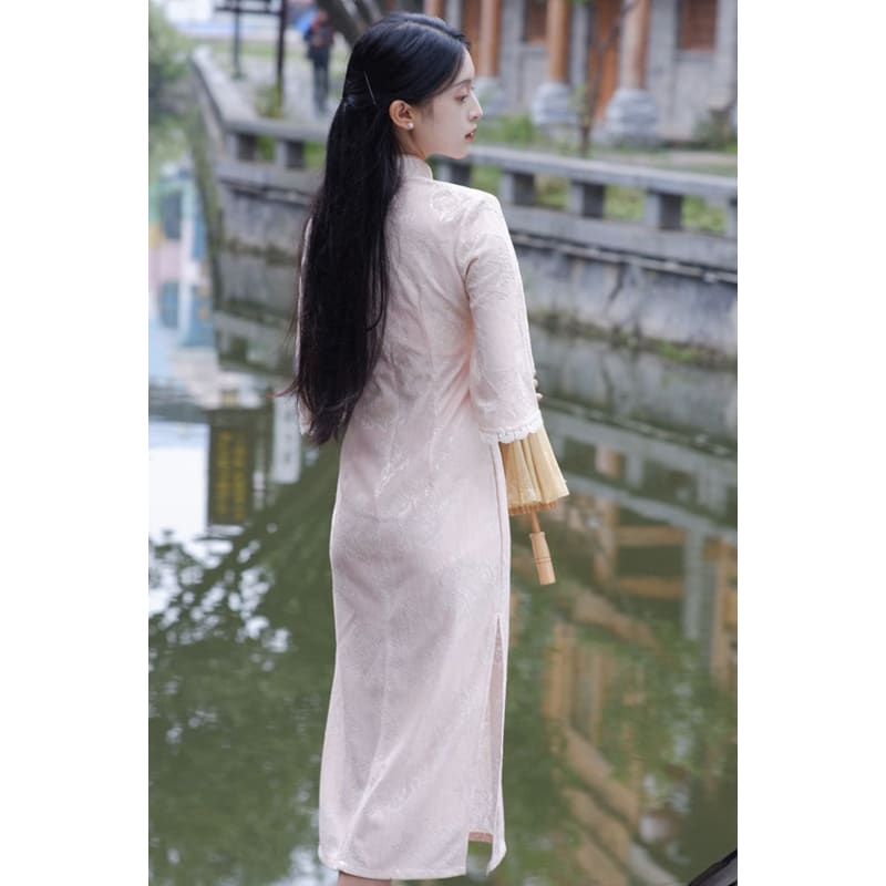 Pink Elegant Cheongsam - Female Hanfu