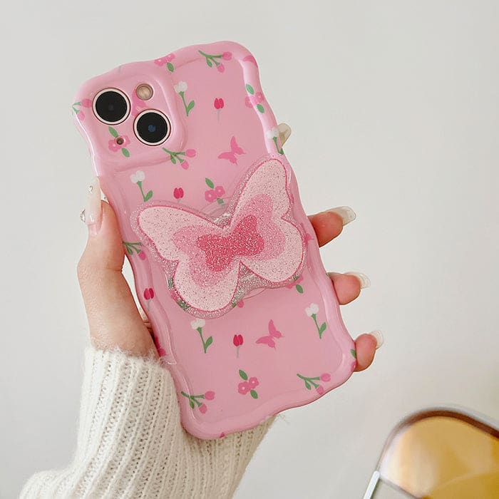 Pink Floral Butterfly Phone Case - IPhone Case