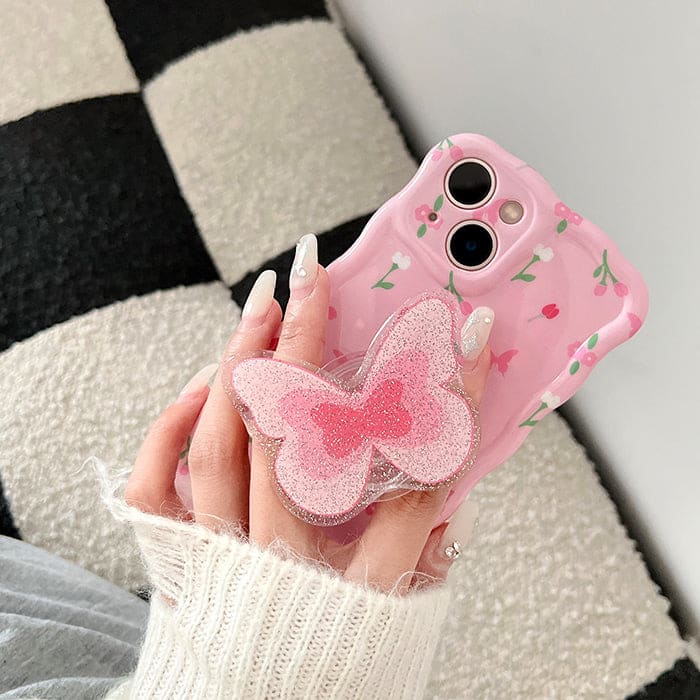 Pink Floral Butterfly Phone Case - IPhone Case