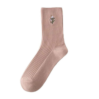 Pink Floral Socks - Socks