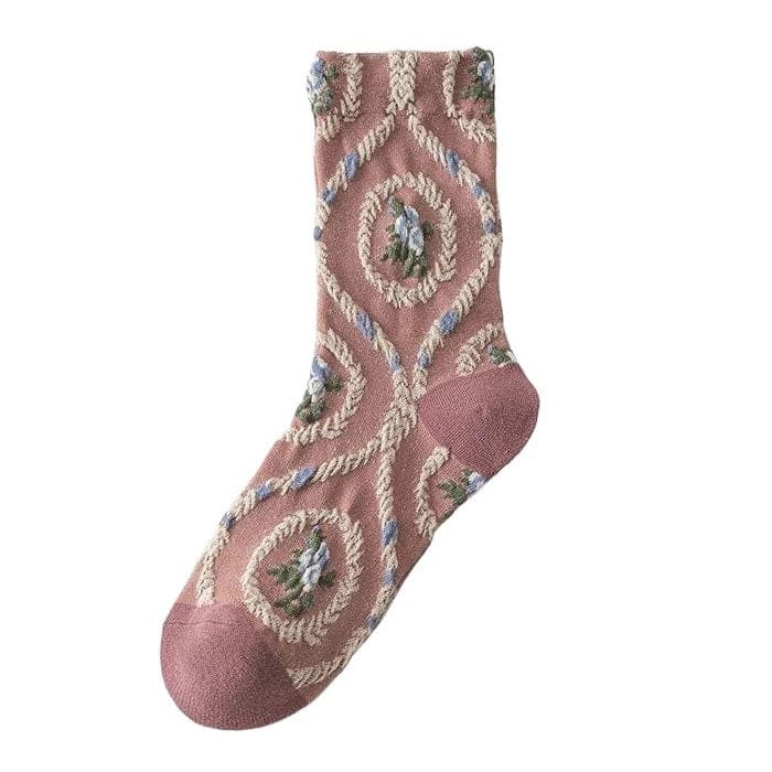 Pink Floral Socks - Socks