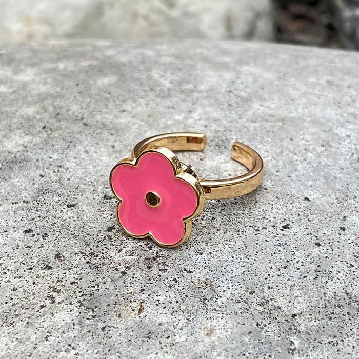 Pink Flower Anxiety Ring - ring