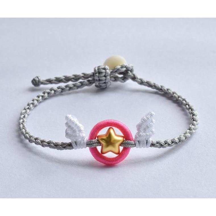 Pink/Gray/Black Cardcaptor Sakura Hand Rope Bracelet