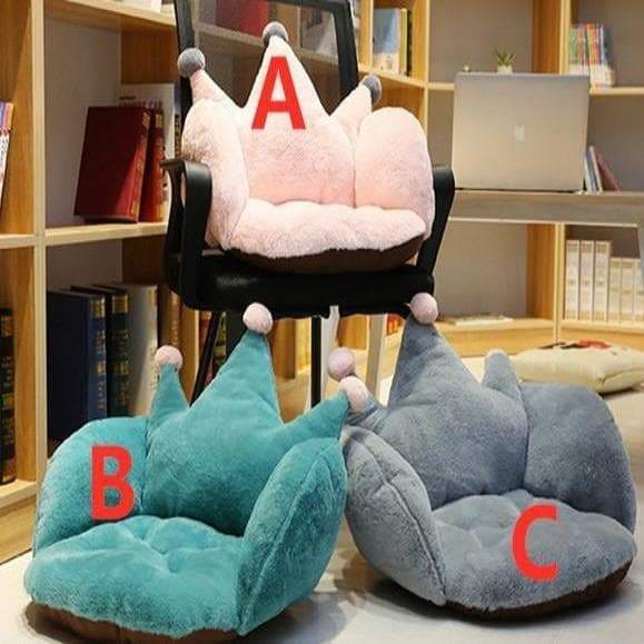 Pink/Gray/Green Kawaii Crown Seat Cushion MM1676 - hold