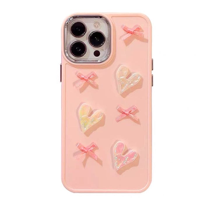Pink Heart Bow Phone Case - iPhone 11 / Pink - IPhone Case