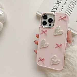 Pink Heart Bow Phone Case - IPhone Case