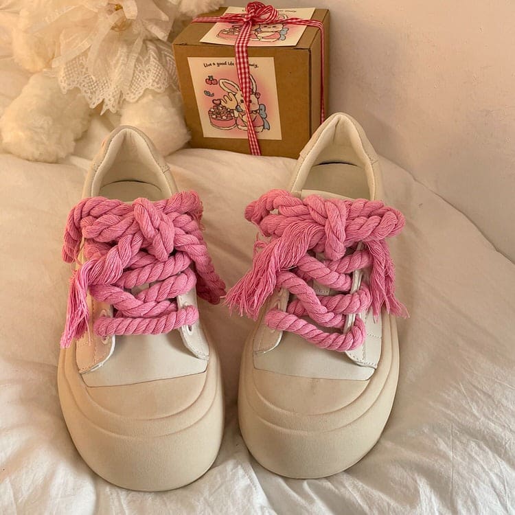 Pink Heart Chunky Sneakers - Sneakers