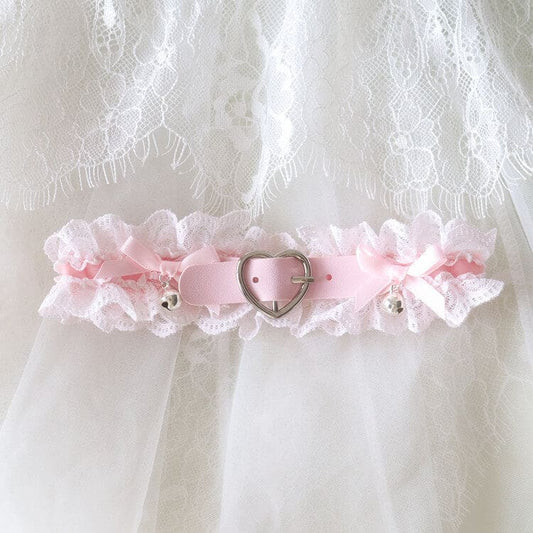 Pink Lace Heart Garter SpreePicky