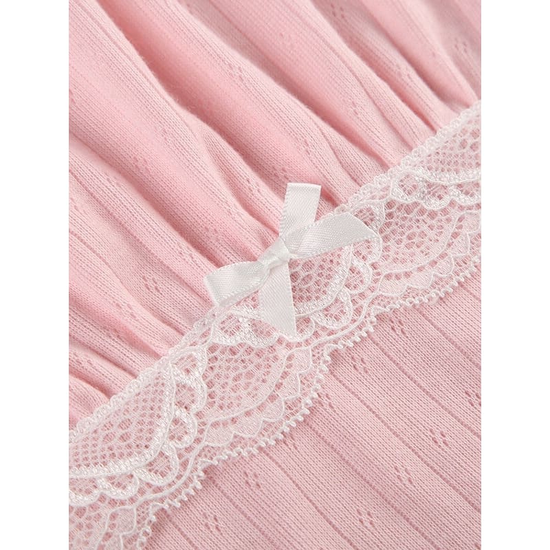 Pink Lace Patchwork Top - short sleeve tops