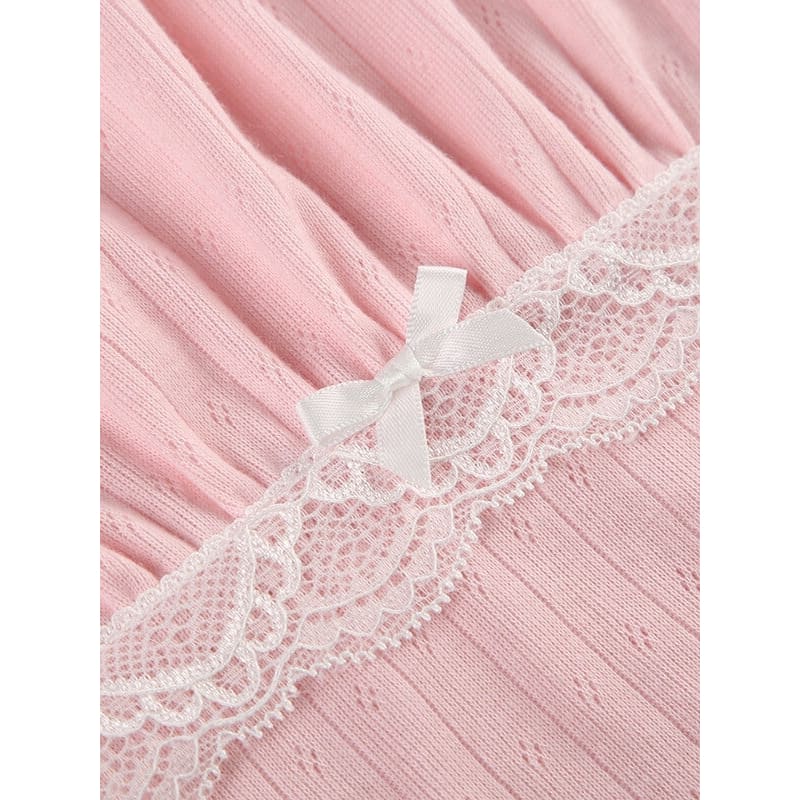 Pink Lace Patchwork Top - short sleeve tops