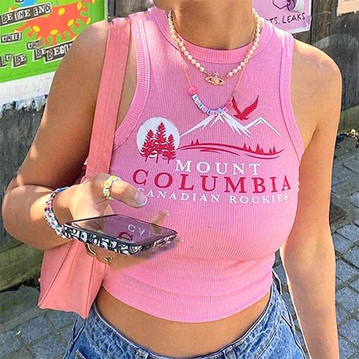 Pink Landscape Tank Top - Tops