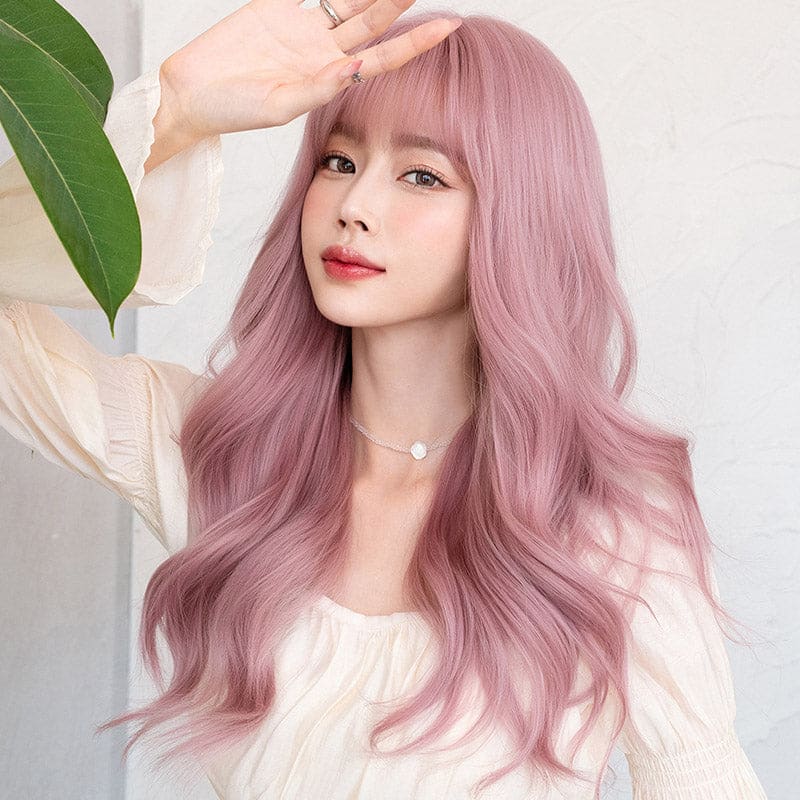 Pink Lolita Natural Long Big Wavy Wig - Pink / One Size