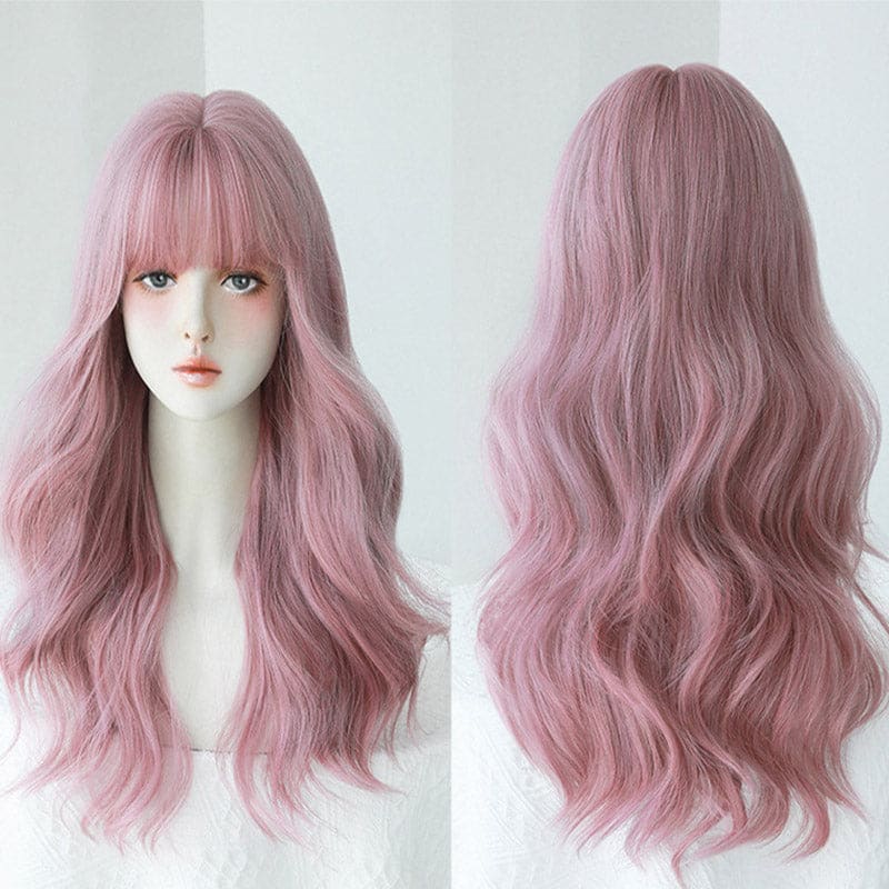 Pink Lolita Natural Long Big Wavy Wig - Pink / One Size