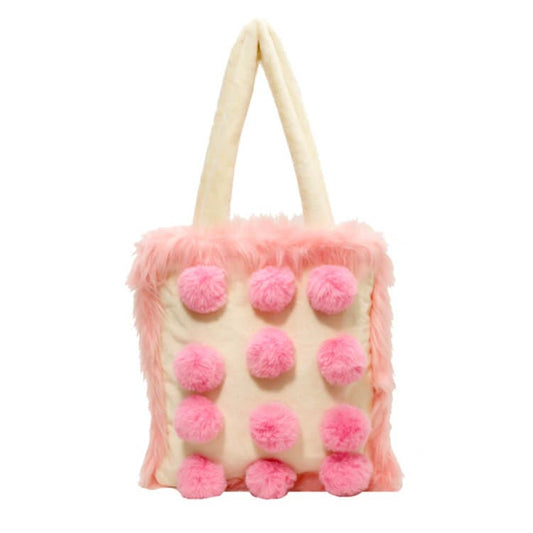 Pink Plush Ball Bag - Standart / Pink - Bags