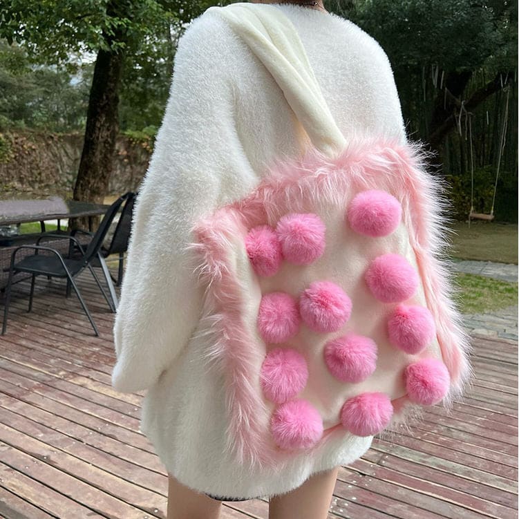 Pink Plush Ball Bag - Standart / Pink - Bags