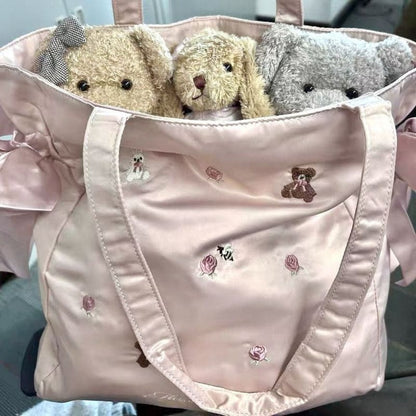 Pink Rabbit Bear Bow Handbag