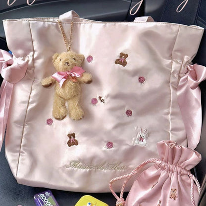 Pink Rabbit Bear Bow Handbag