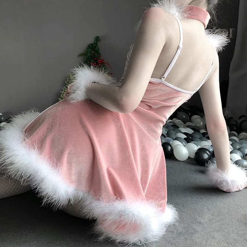 Pink/Red Christmas Lace Santa Dress MK109 - Dress