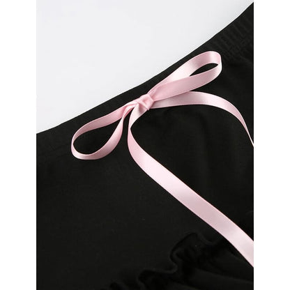 Pink Ribbon Bows Mini Skirt - mini skirts