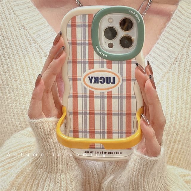 Plaid / Argyle Stand Phone Case - iPhone XR / XS Max / 11