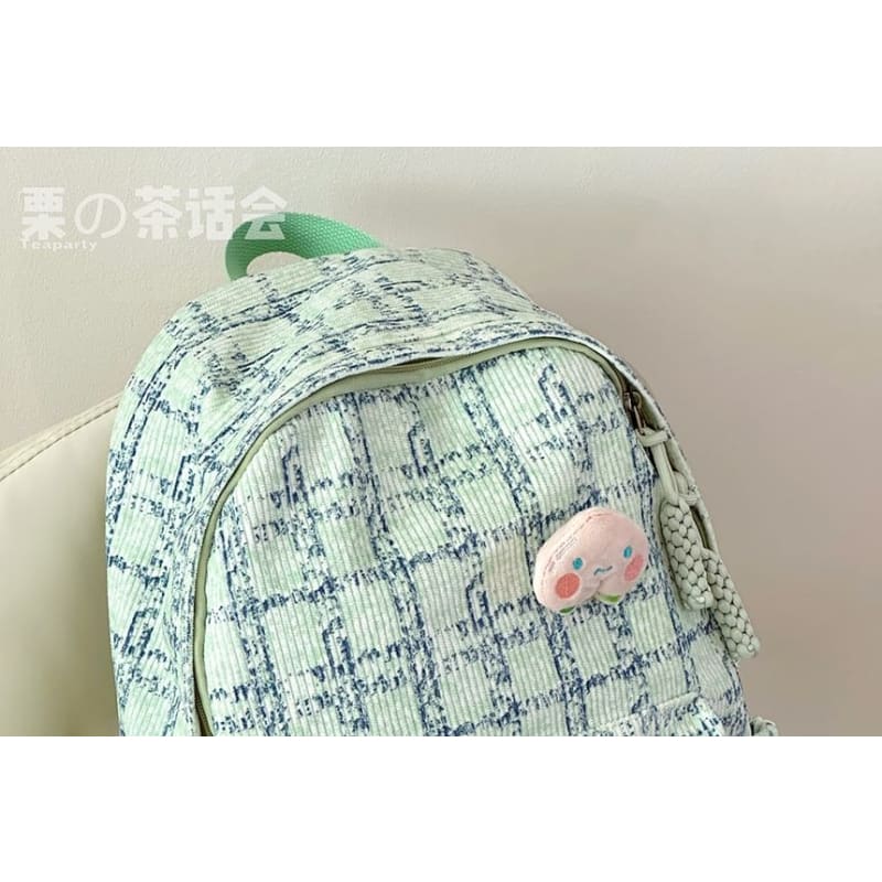 Plaid Backpack / Charm / Set