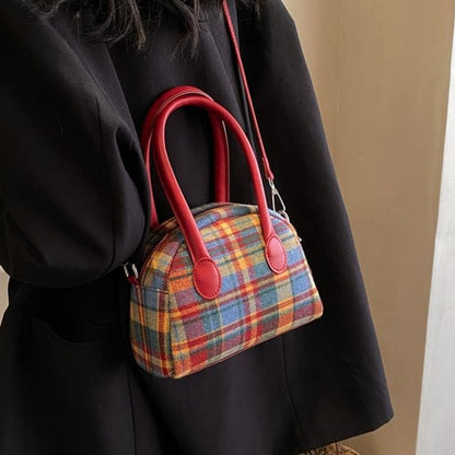 Plaid Bowler Bag