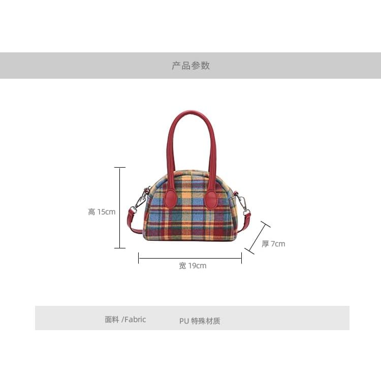 Plaid Bowler Bag