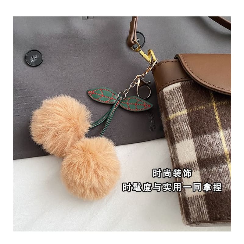 Plaid Bucket Bag / Bag Charm / Set