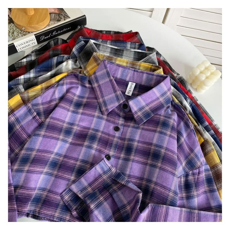 Plaid Button-Up Shirt