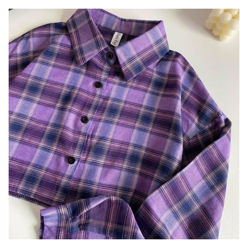 Plaid Button-Up Shirt