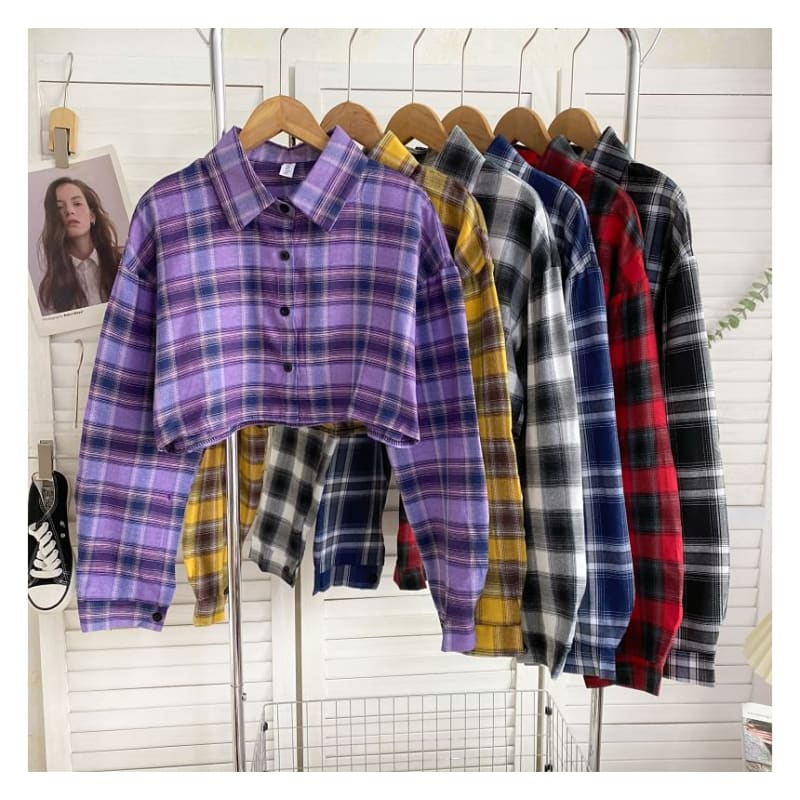 Plaid Button-Up Shirt