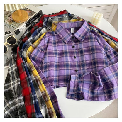 Plaid Button-Up Shirt