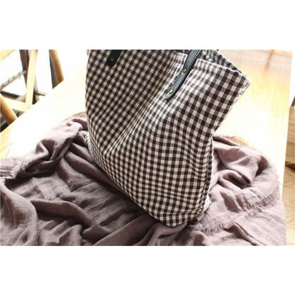 Plaid Canvas Shopper Bag