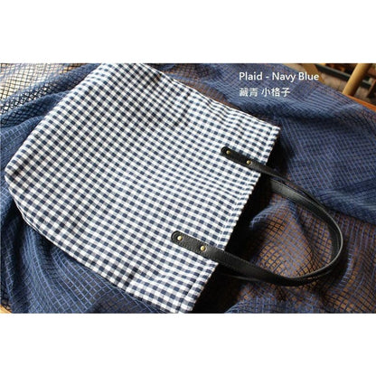 Plaid Canvas Shopper Bag