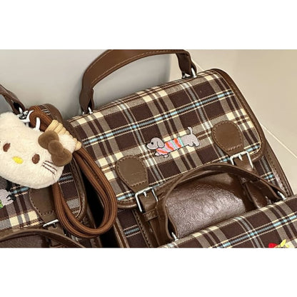 Plaid Flap Crossbody Bag