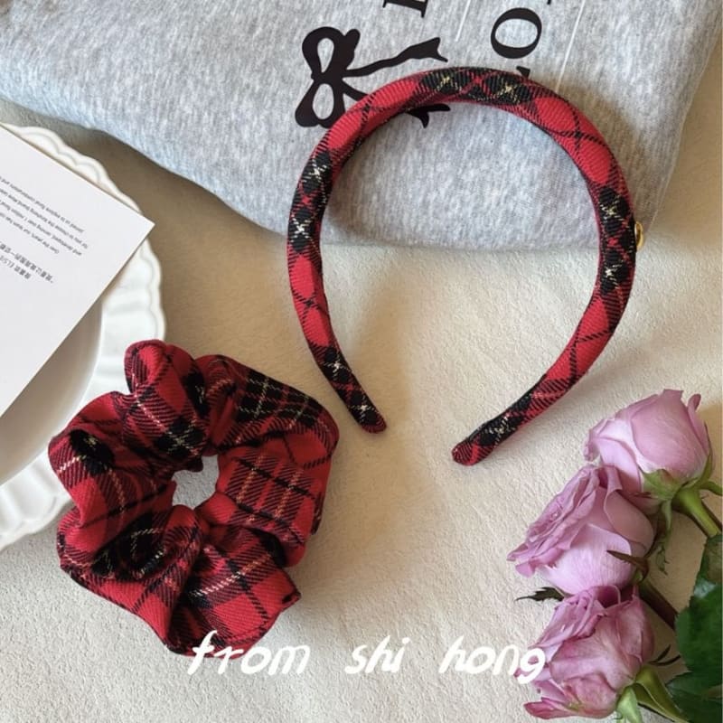 Plaid Headband / Scrunchie